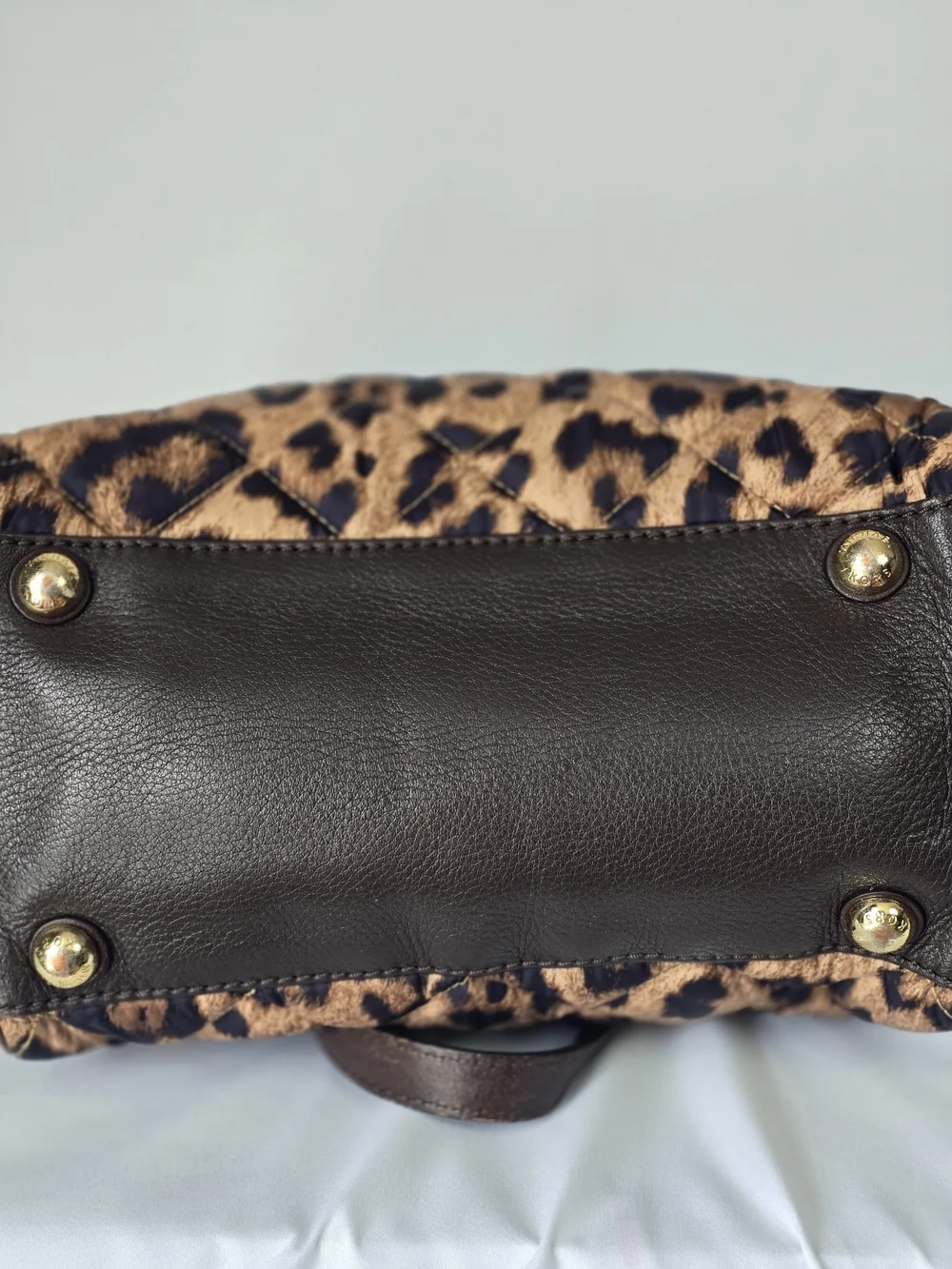 Michael Kors Leopard Print Satchel - Brown and Black